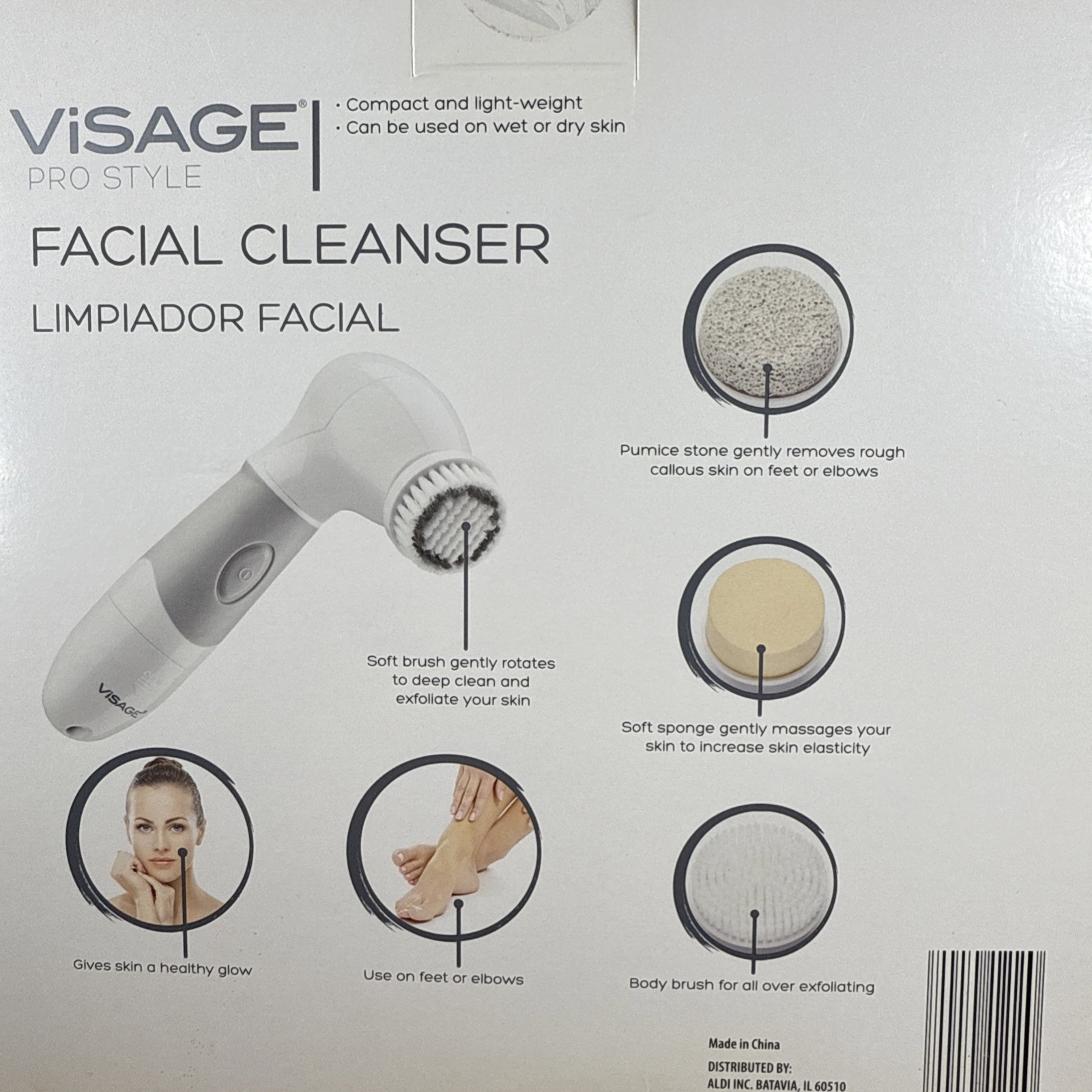 Visage Pro Style Facial Cleanser NIB Spinning Brush Model GT-FCr-02 New