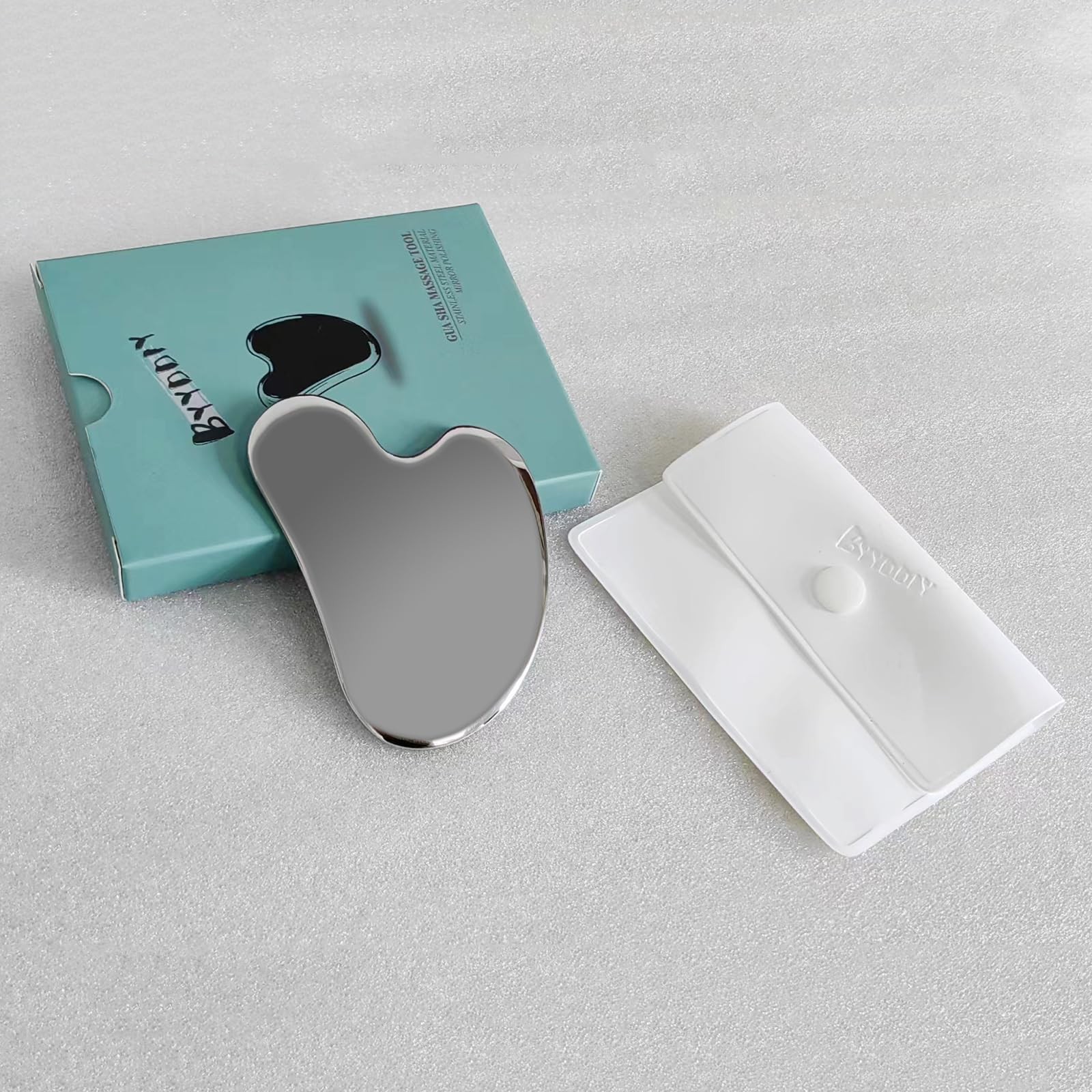 BYYDDIY Spherical Surface Stainless Steel Gua Sha Facial Tools, Metal Silver
