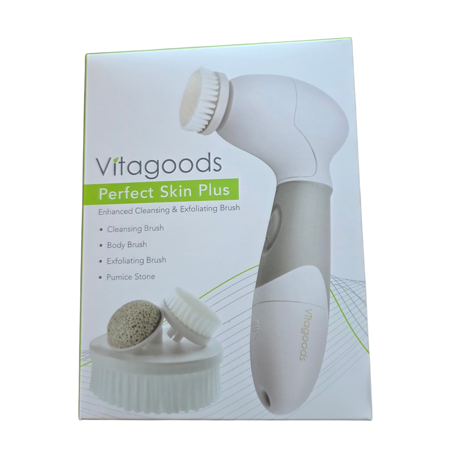 Vitagoods Perfect Skin Plus Facial Cleansing Brush Set Waterproof Exfoliating