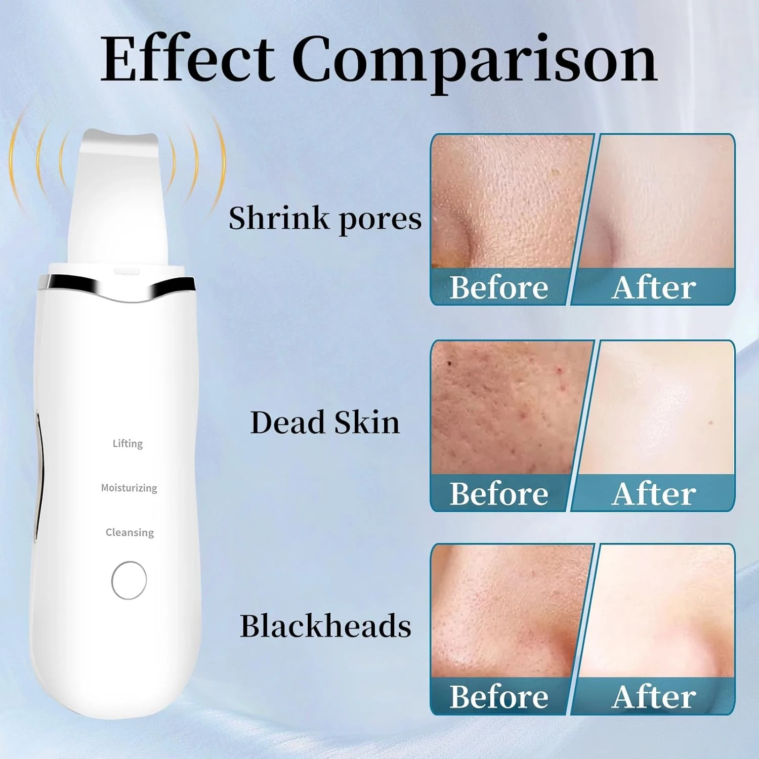 3 Mode Blackhead Remover Tool Skin Scrubber Face Spatula for Deep Cleansing