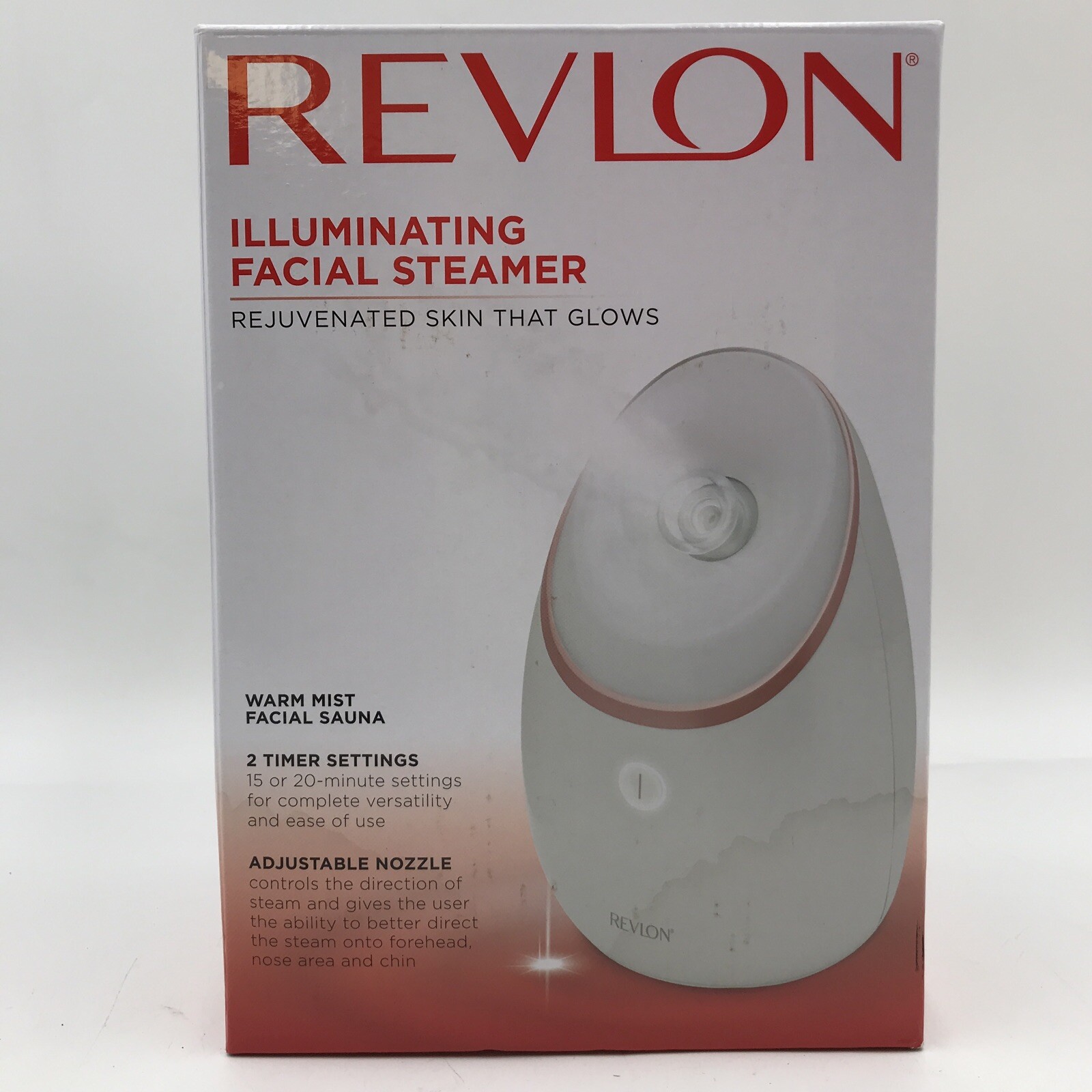 Revlon Illuminating Facial Steamer Adjustable Nozzle 2 Timer Settings In Box