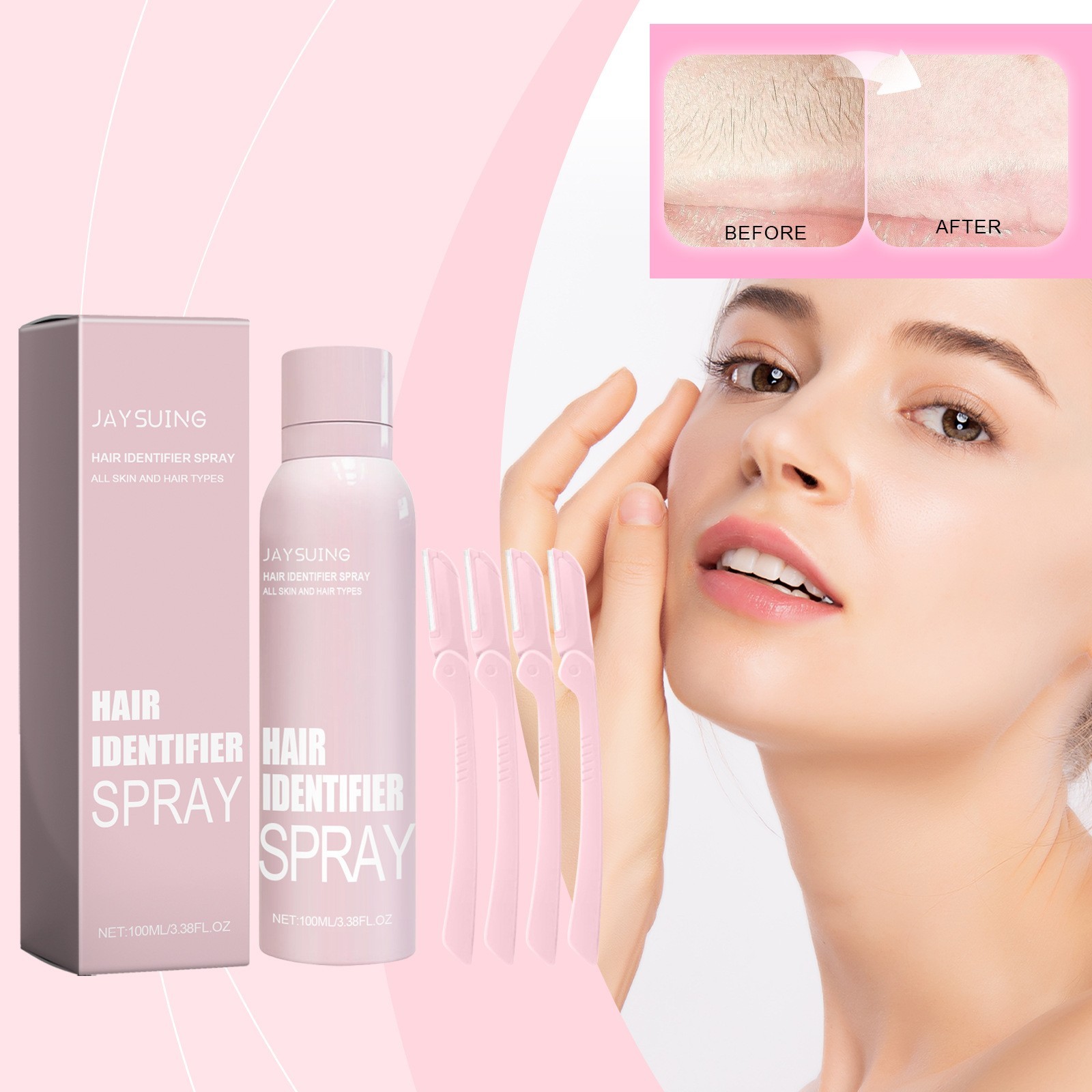 Hair Identification Spray Set, Face Shaving Moisturizing Grooming Kit
