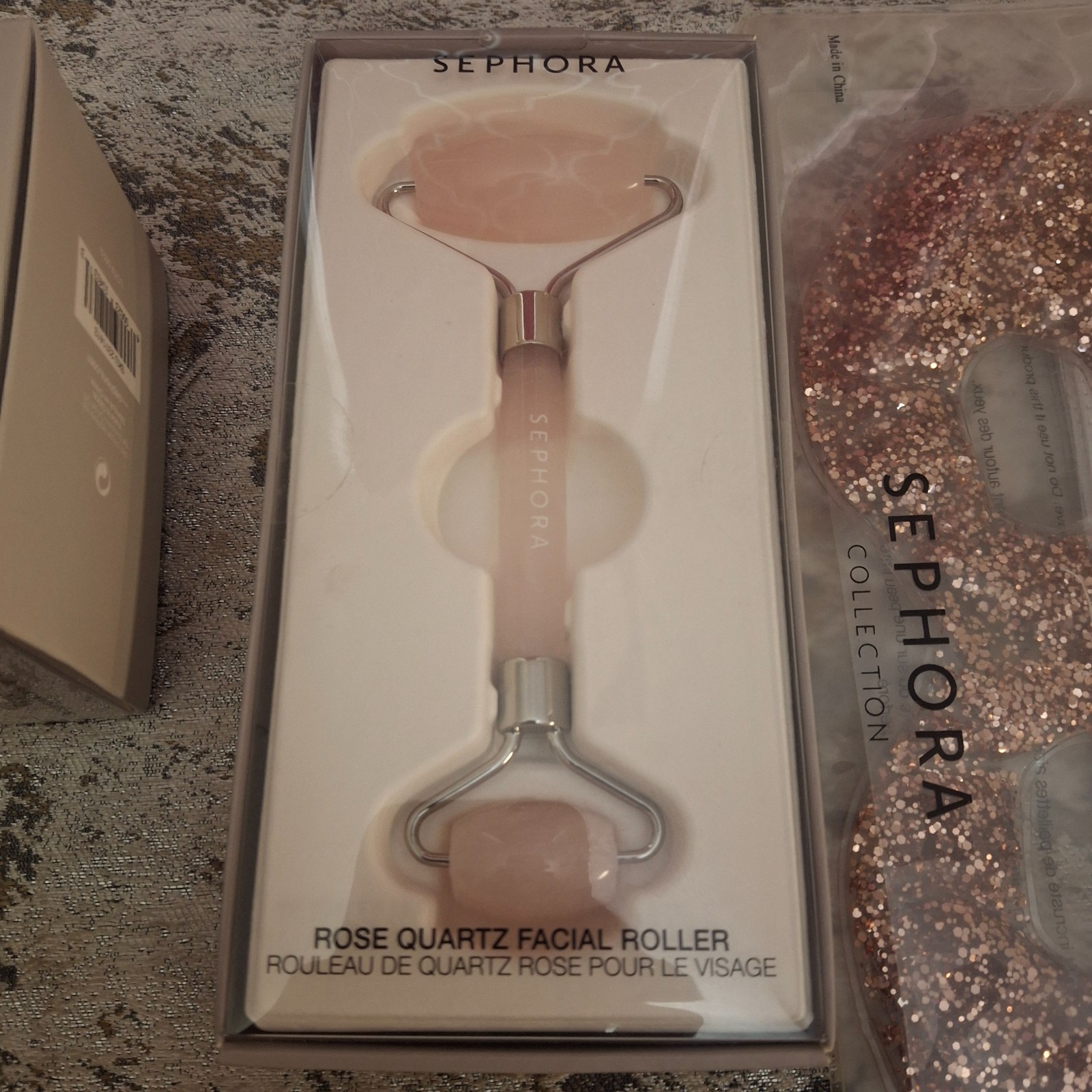 Sephora Rose Quartz Facial Roller w/ Body Brush & Cooling Eye Mask Sephora Lot