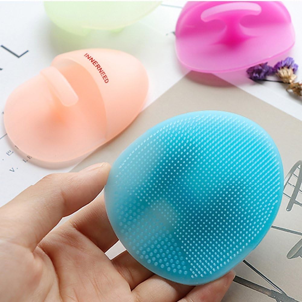 Ergonomic Silicone Facial Massager & Cleanser Brush for Sensitive Skin – 4 Pack