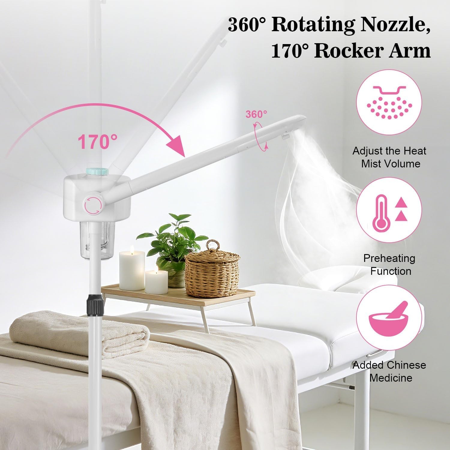 Beauty Salon Facial Steamer Ionic Preheat Hot Mist Timer