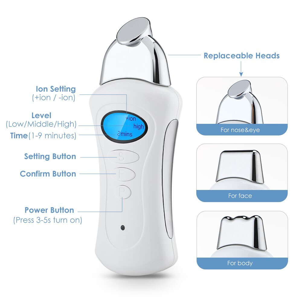3 IN 1 Galvanic Spa Microcurrent Facial Massager Beauty Machine Wrinkle Remove