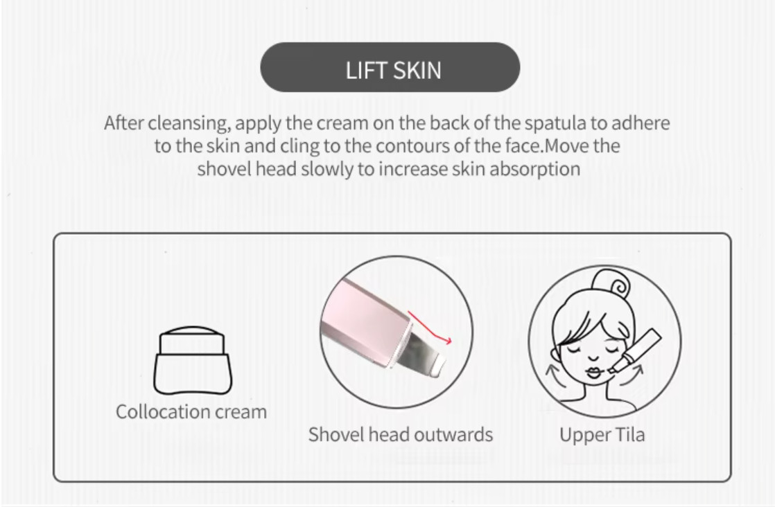 Sonic Face Cleaning Device Face Spatula for Blackheads / Gold Skin Scrubber USB
