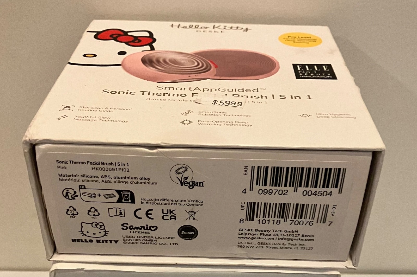 Geske Hello Kitty Smart App Guided Facial Brush 3 in 1 Pink Deep Cleansing NEW