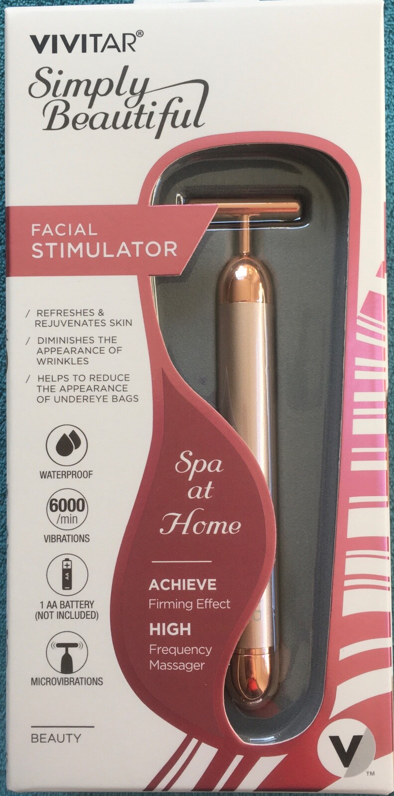 Vivitar Simply Beautiful Facial Stimulator Rose Gold Tone