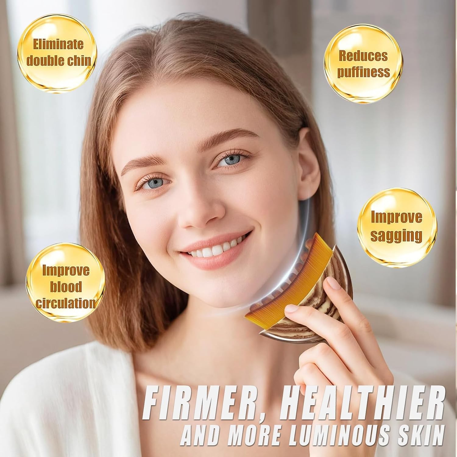 Lymphatic Face Brush for Gua Sha Facial Contouring & Jawline Sculpting