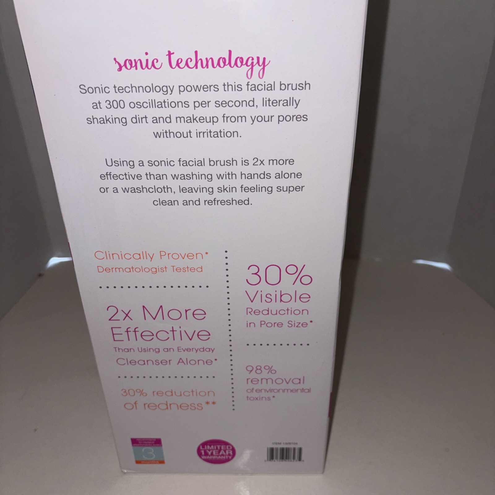 Conair True Glow Sonic Vibration Face Cleansing Brush with UV Sterilizer