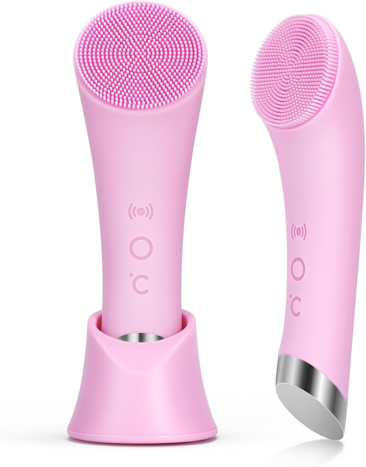 PRITECH Facial Cleansing Brush, Rechargeable Silicone Face Scrubber with Heat Ma