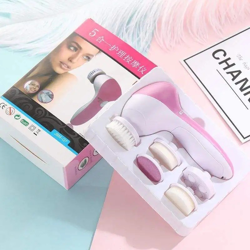 5 in 1 Electric Face Cleansing Brush Facial Cleaner Exfoliating Massager