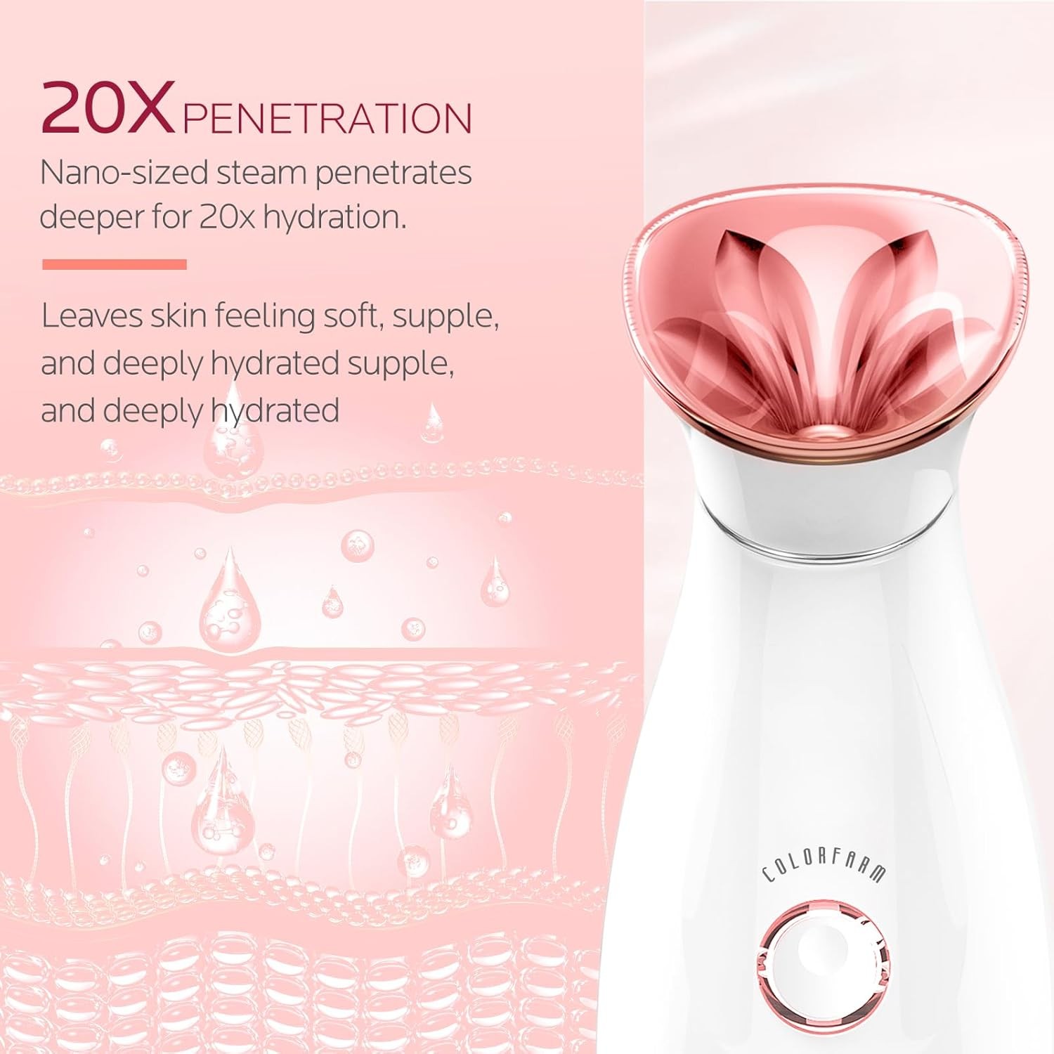 Colorfarm Facial Steamer Nano Ionic Home Spa Kit 8 Tools
