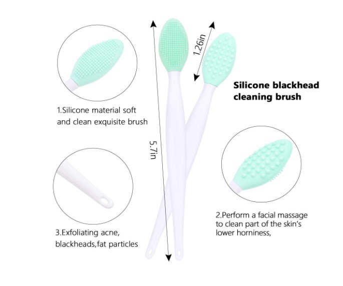 Silicone Face Scrubber Set Lip Exfoliator Cleansing Mask Brush Tool