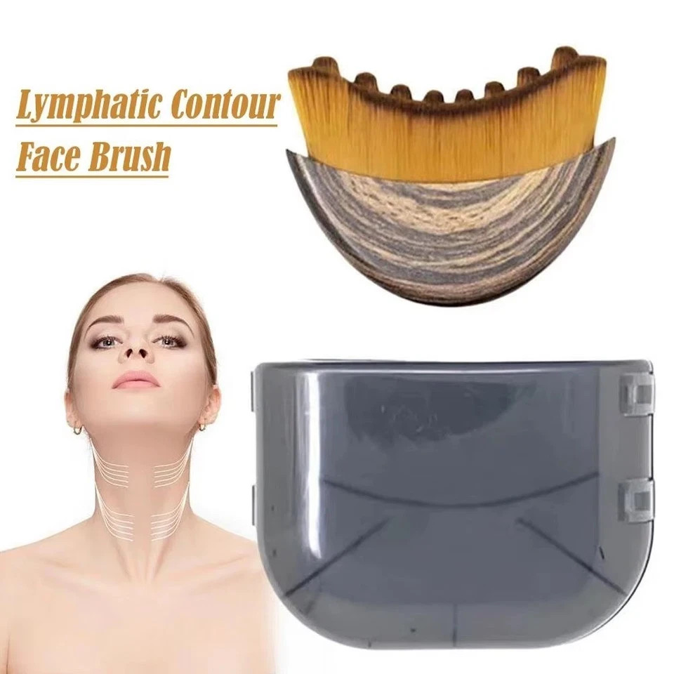 2Pack Lymphatic Contour Face Brush, Dry Brushing Face Brush, Lymphatic Drainage