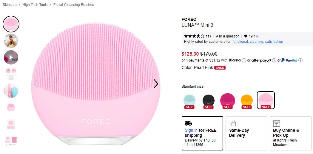 Authentic Foreo Luna Mini3 Smart Facial Cleansing Massage PEARL PINK NEW IN CASE