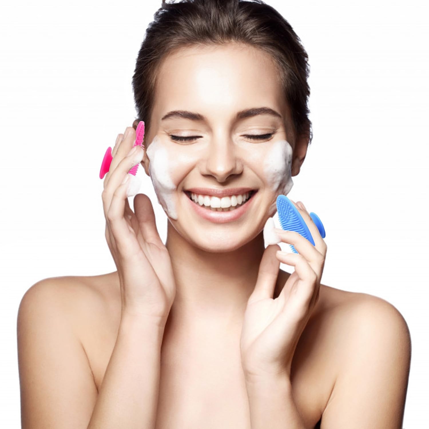 Silicone Facial Cleansing Brush – 4 Pack Face Scrubber & 1 Count (Pack of 4)