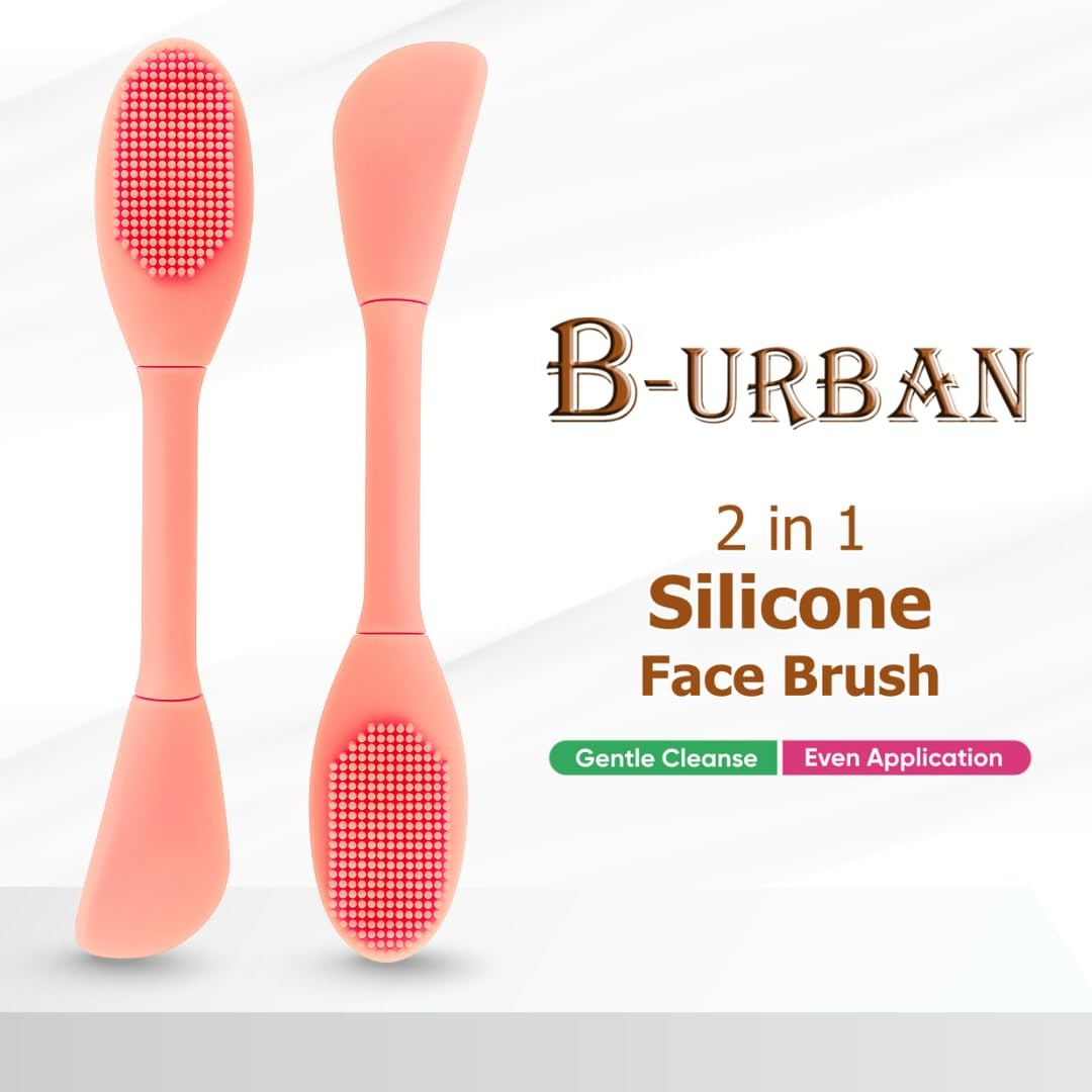 B-URBAN 2-in-1 Silicone Face Brush Set – Dual-Sided, Travel-Friendly, 2 Pack