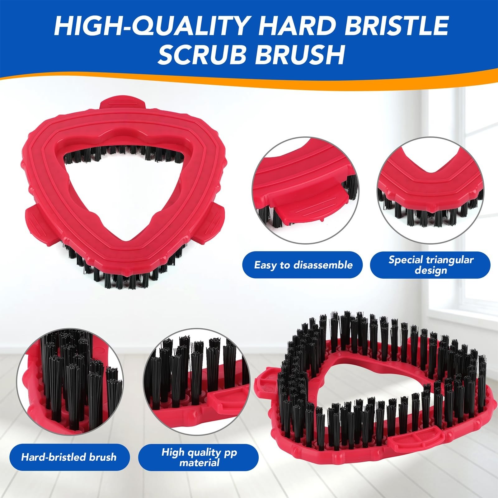 Scrub Brush Head Compatible with O Cedar EasyWring 1-Tank System – Hard Br