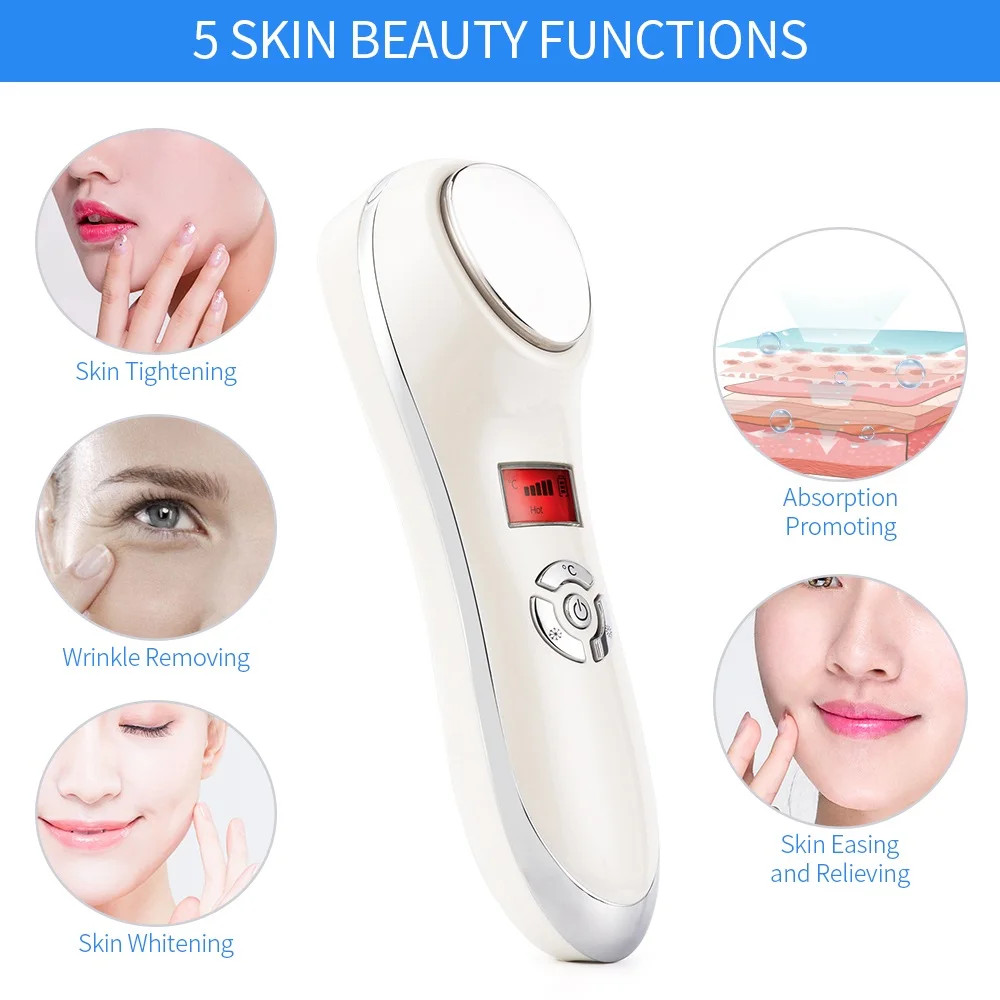 Facial Hot&Cold Vibration Massager Ice Skin Care Cryotherapy Calm Skin Shrink Po