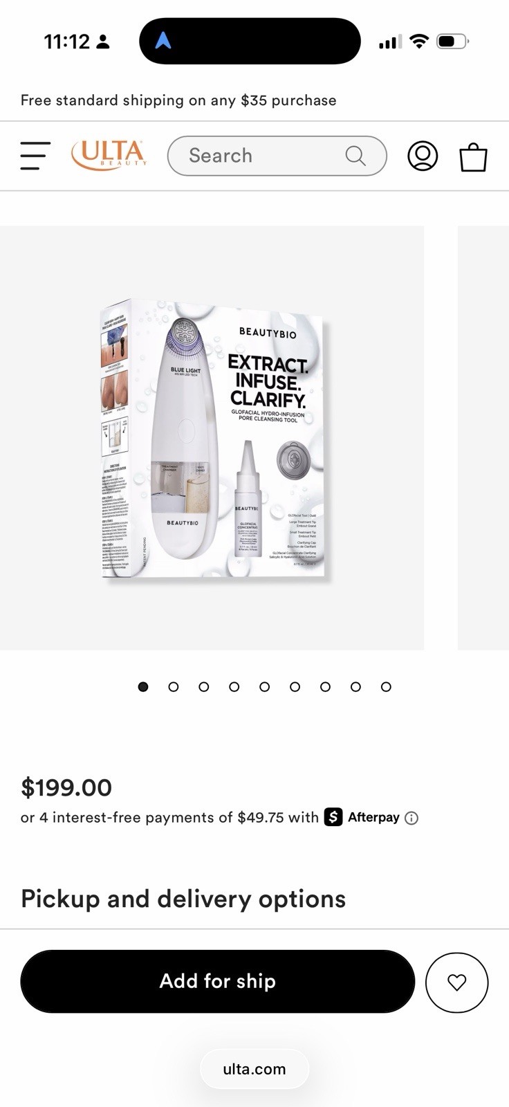 BeautyBio Extract Infuse Clarify Pore GLOFACIAL Cleansing Tool SEALED/Blue Light