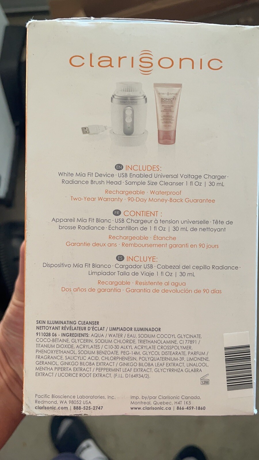 Clarisonic Mia Fit Compact Lightweight Daily Sonic Face Cleansing System – White