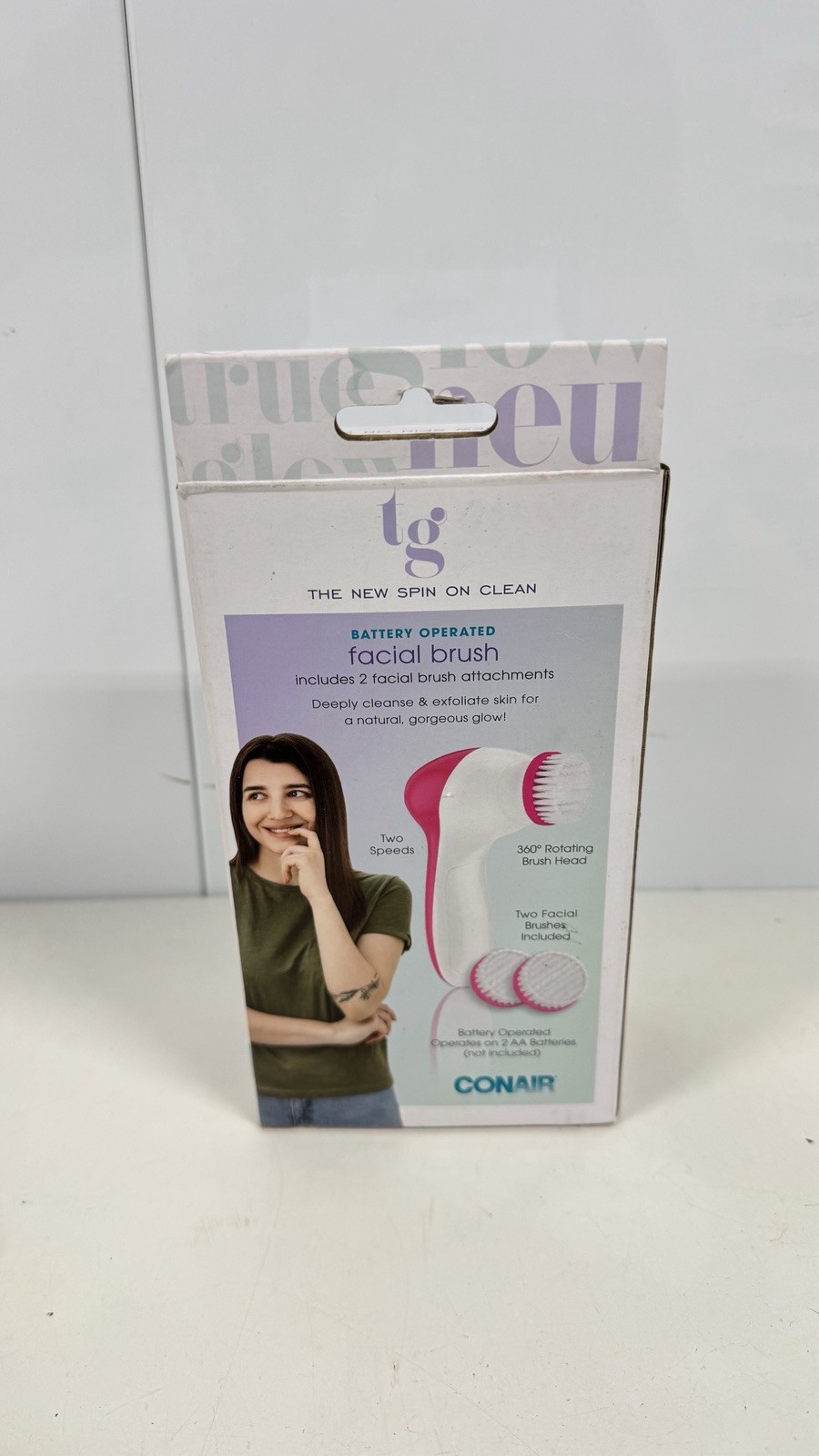 Conair True Glow Facial Brush Battery Operated 2 Speed Set FCB7