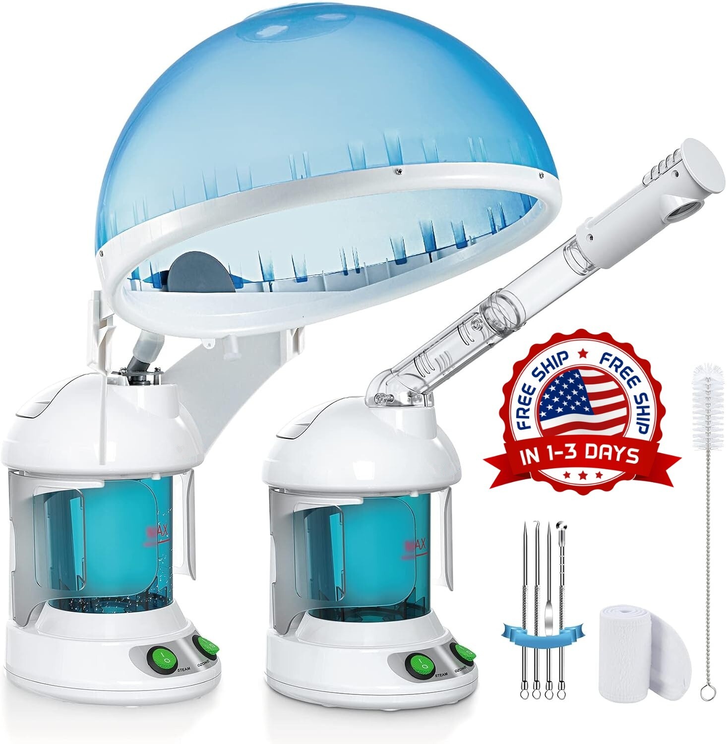 Vaporizador 2 En 1 Para Cabello Y Rostro Para Cabello Natural Con Ozono UV NUEVO