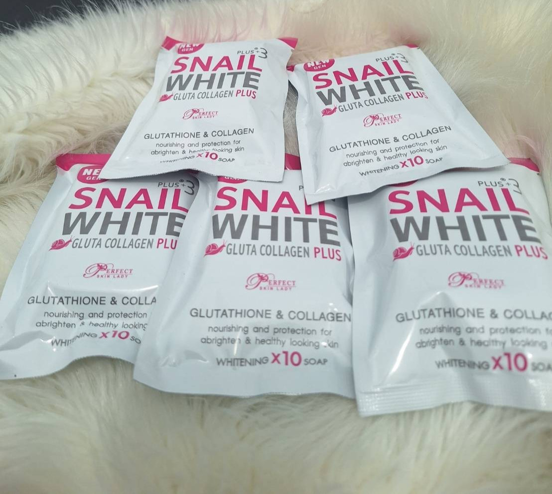 5 pcs Snail White Gluta Collagen Plus Whitening Soap Perfect Skin Lady