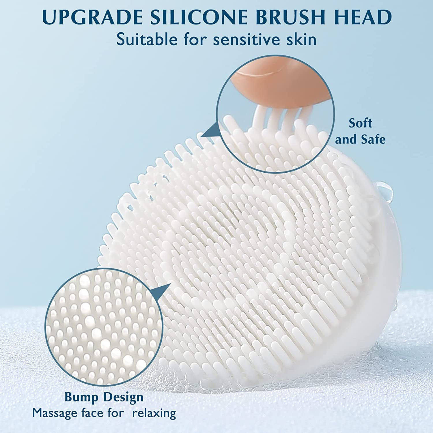 Facial Cleansing Brush Silicone Face Scrubber: 2 In1 FBS-D Electric Exfoliating