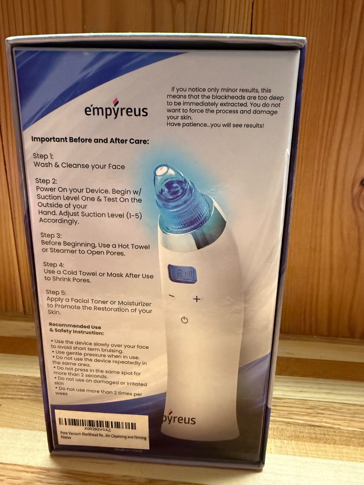 Empyreus Pore Vacuum Blackhead Remover BLUE LITE 4 Heads