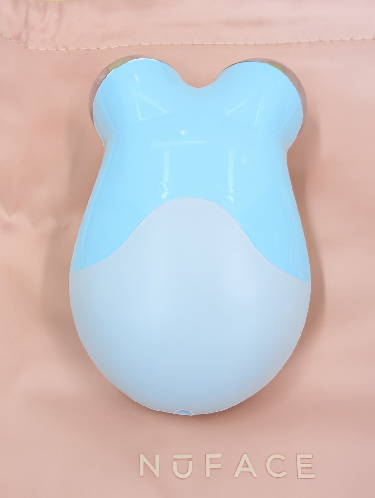 NuFACE Mini Petite Facial Toning Device Blue w/Charging Cord Carrying Bag Brush