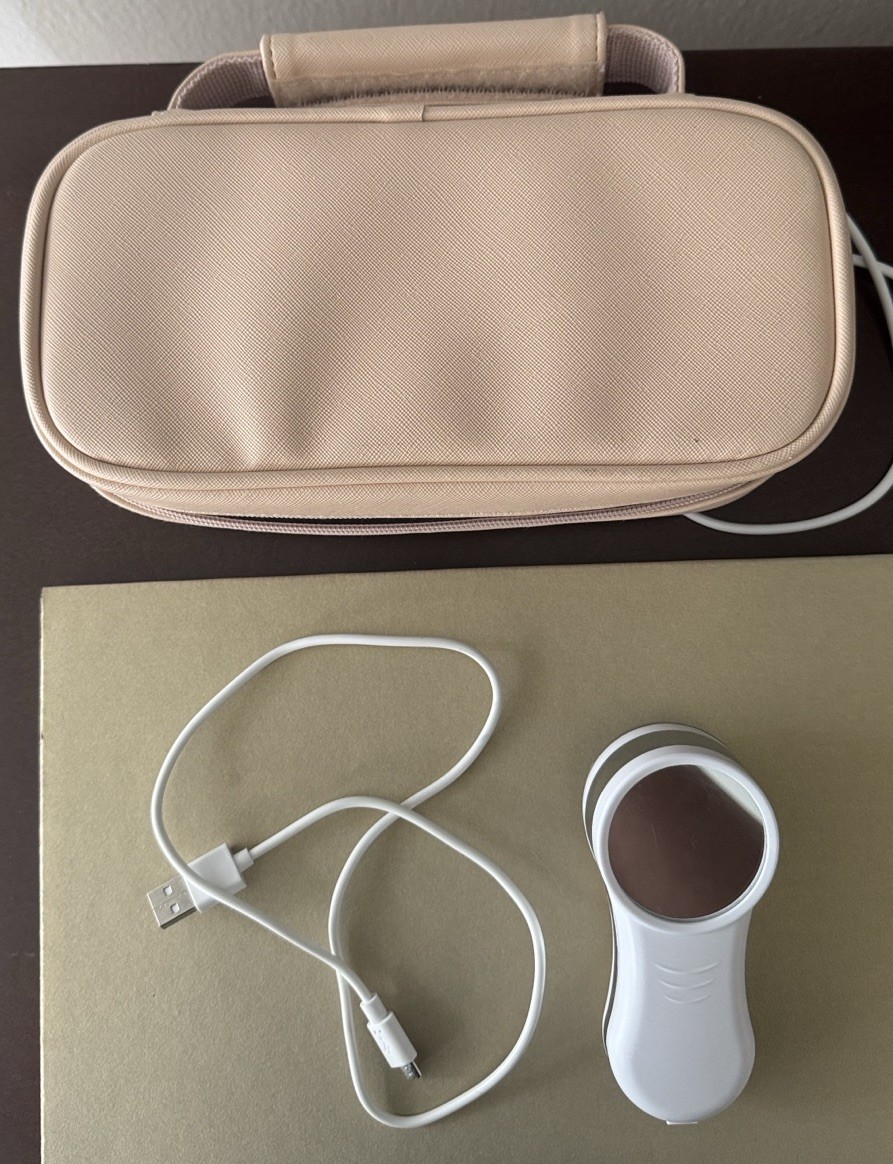 SOLD OUT MYSKINBUDDY BOOST Classic White + Sanitize & Glow Cosmetic Pouch Nude