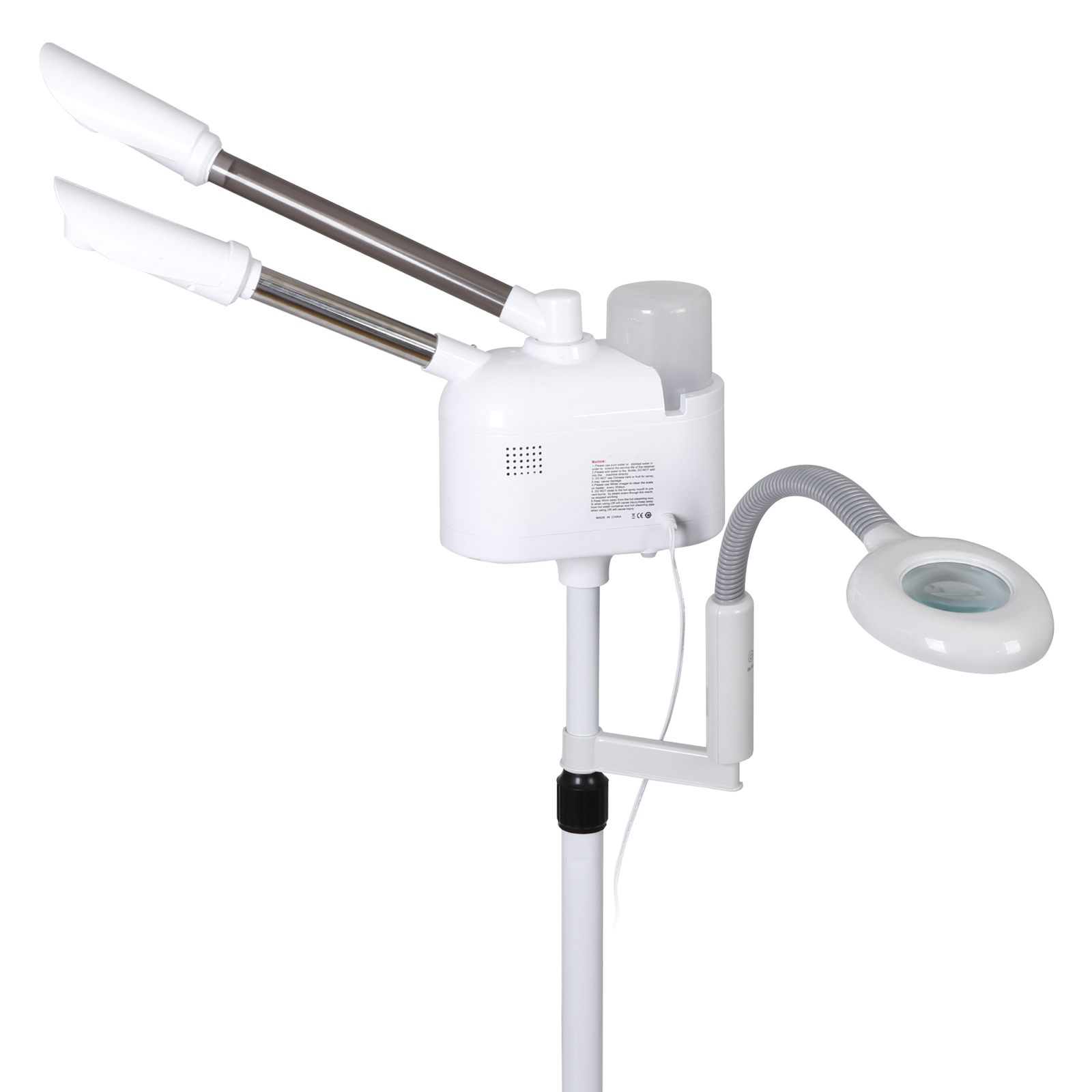 3in1 Facial Steamer on Wheels Ionic Ozone w/5X Magnifying Lamp Hot Mist Function