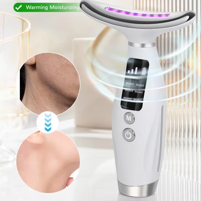Facial and Neck Massager Vibration Heating Device Portable Skin Care Tool