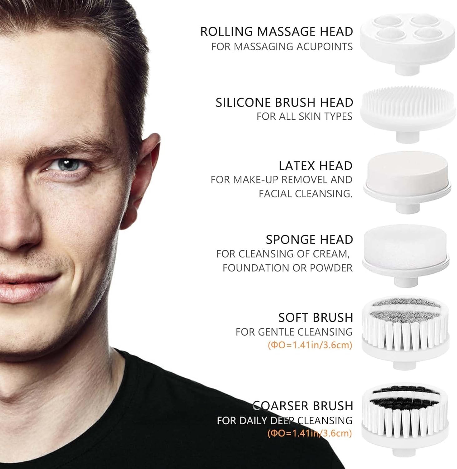 Facial Cleansing Brush Face Scrubber: Electric Face Spin Cleanser Brushes