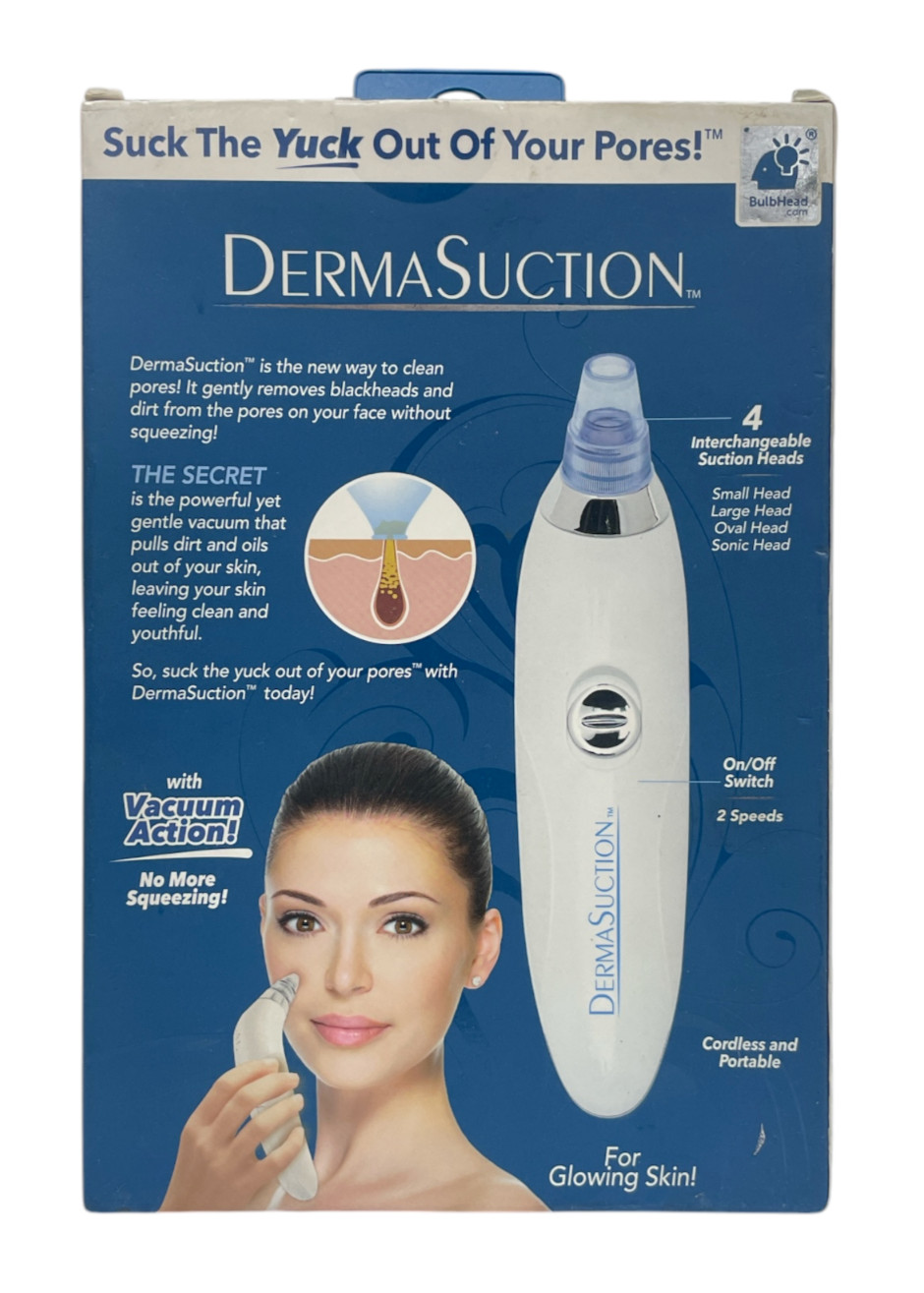 DermaSuction Pore Cleansing Device with 4 Suction Heads, As Seen In Pics