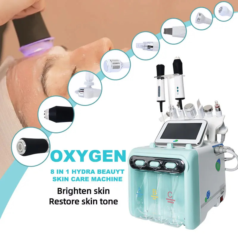8 in 1 Hydro Facial Machine Wrinkle Remover Bubble CO2 Oxygen Beauty Equipment