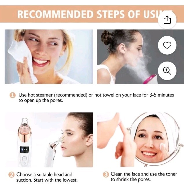 Multifunctional Cleaning Instrument Facial Pore Cleaner 3-Speed White Gold