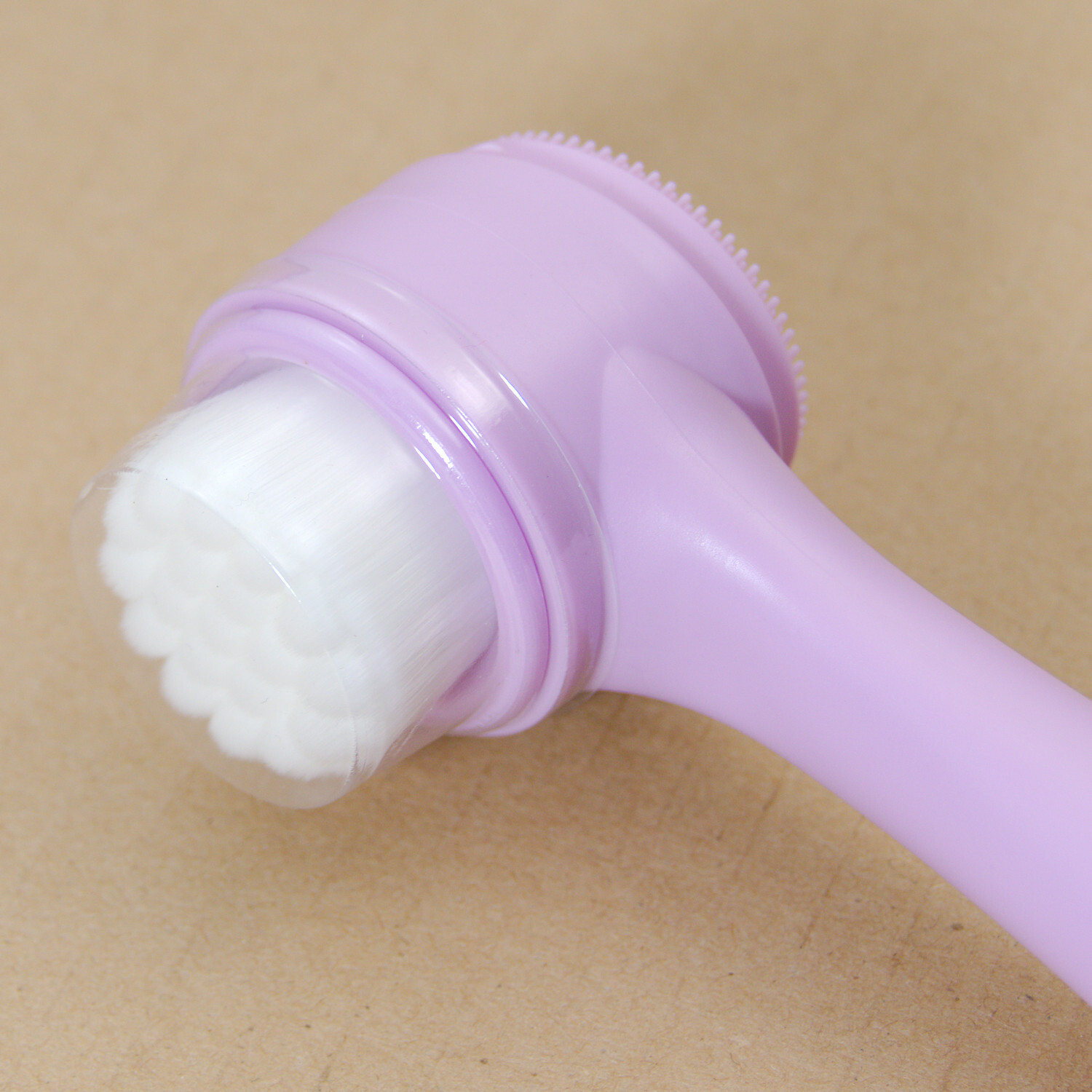 Sassy + Chic Cleansing Duo Facial Brush Beauty Skin Care Hand Tool Purple Handle