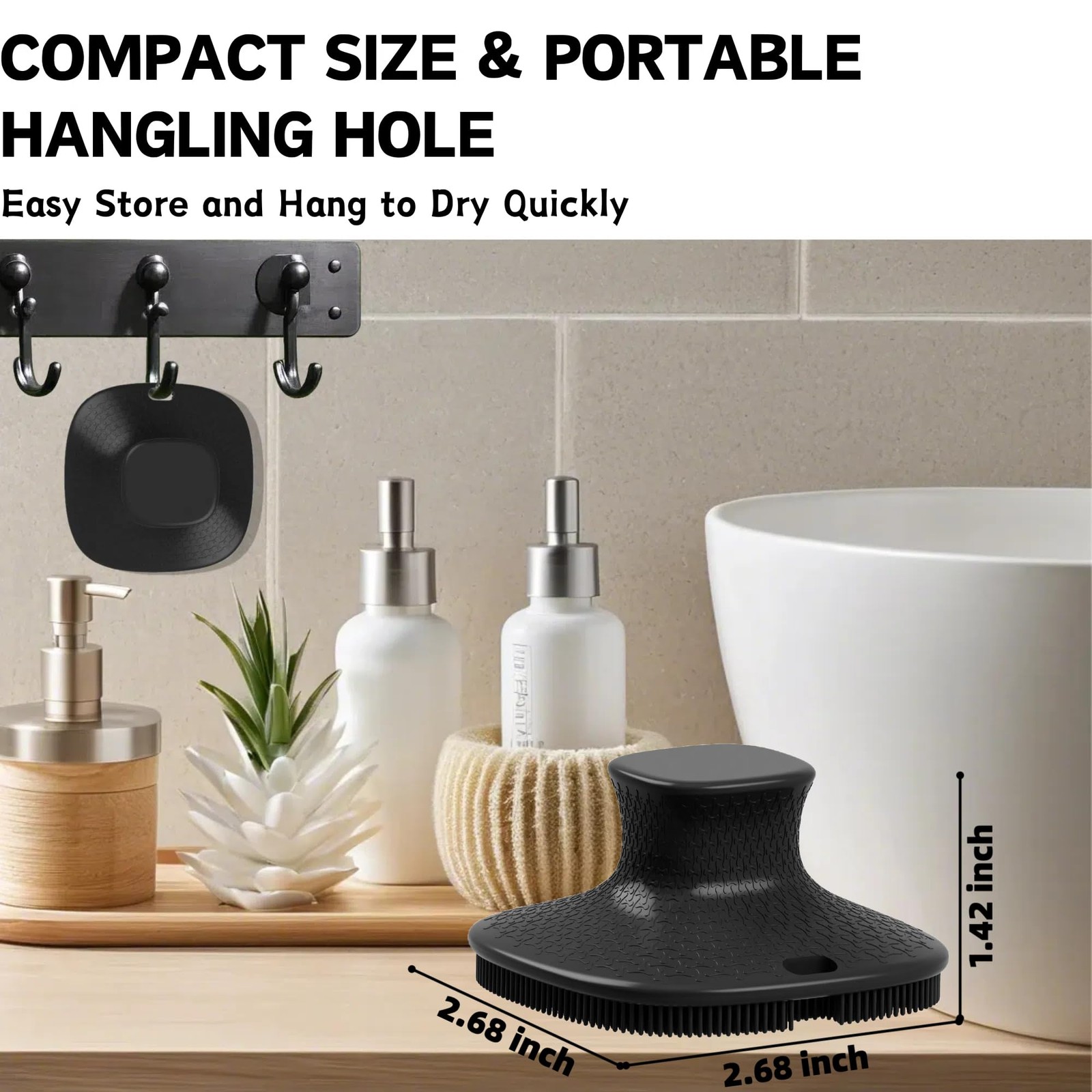 Face Scrubber, Gentle Pore Scrubber Silicone Exfoliating Black