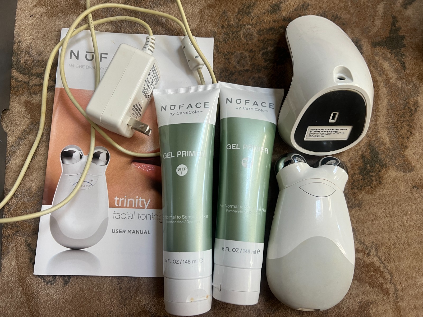NuFACE Trinity Facial Toning Device w/ Charger, Stand, 2 Gel Primers & Manual