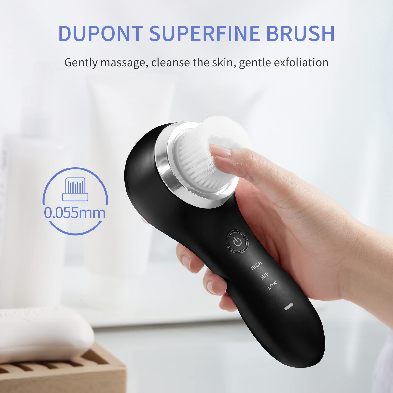 Scrubber Exfoliator Cleansing Brush with 5 Interchangeable Brush Head,Brush C…