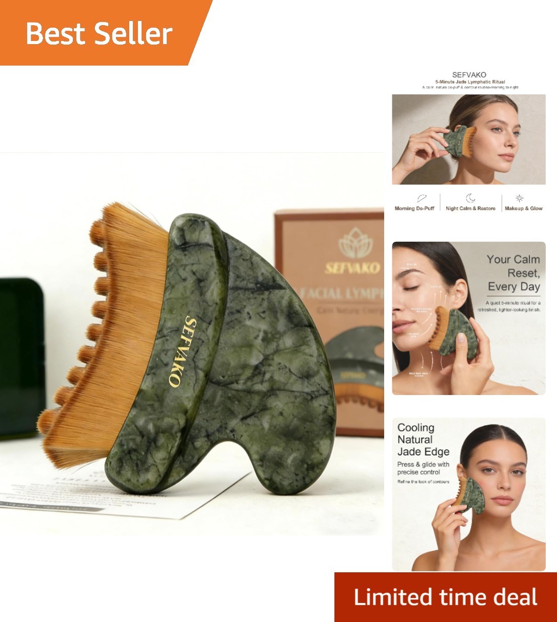 Eco-Friendly Lymphatic Face Brush & Gua Sha Set – Sculpt & Relax Effortlessly
