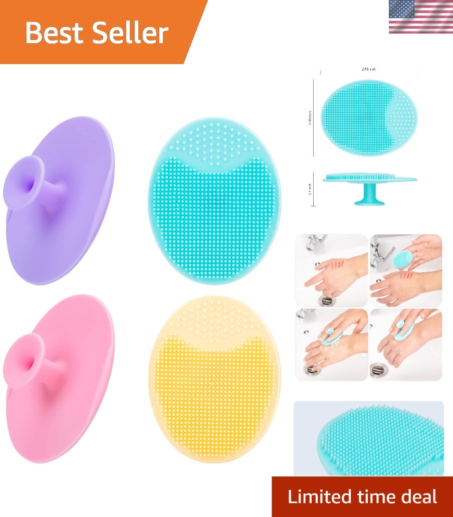4 Pack Face Scrubber, Soft Silicone Facial Cleansing Brush Face Exfoliator Bl…