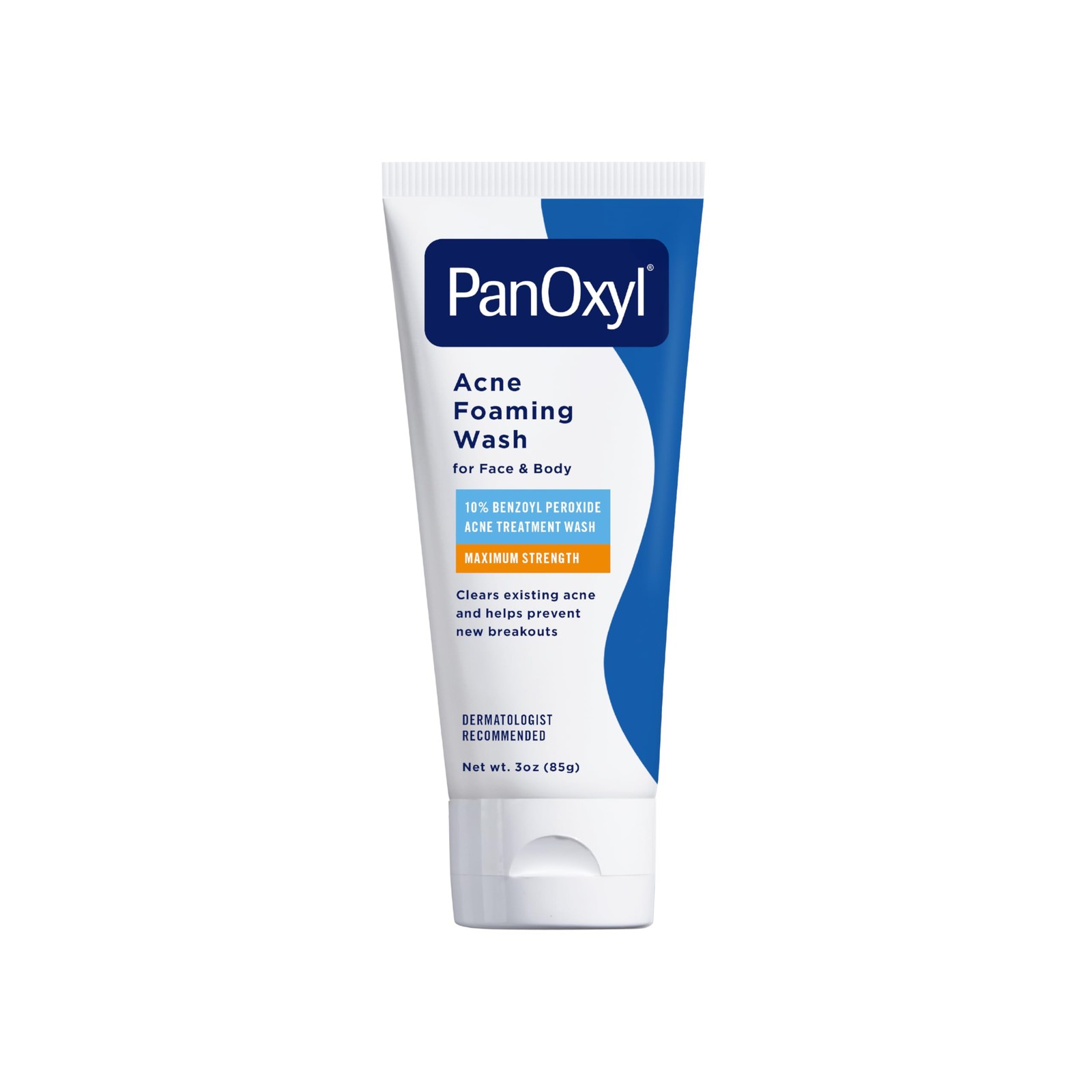 PanOxyl Acne Foaming Wash for face & body Benzoyl 3 Ounce (Pack of 1), Clear