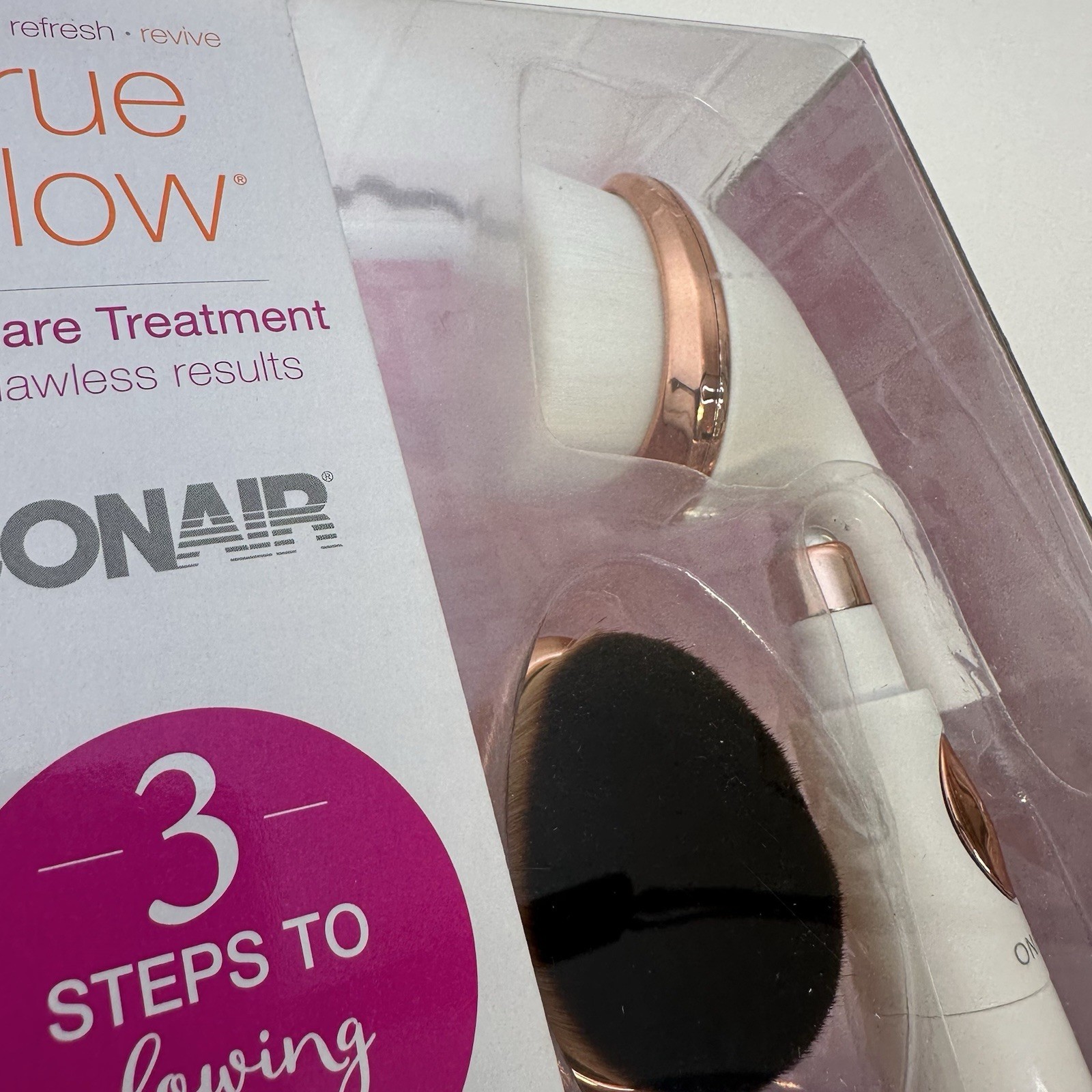 Conair True Glow Sonic Skincare Treatment 3 Step Facial Kit Brush Set New Sealed