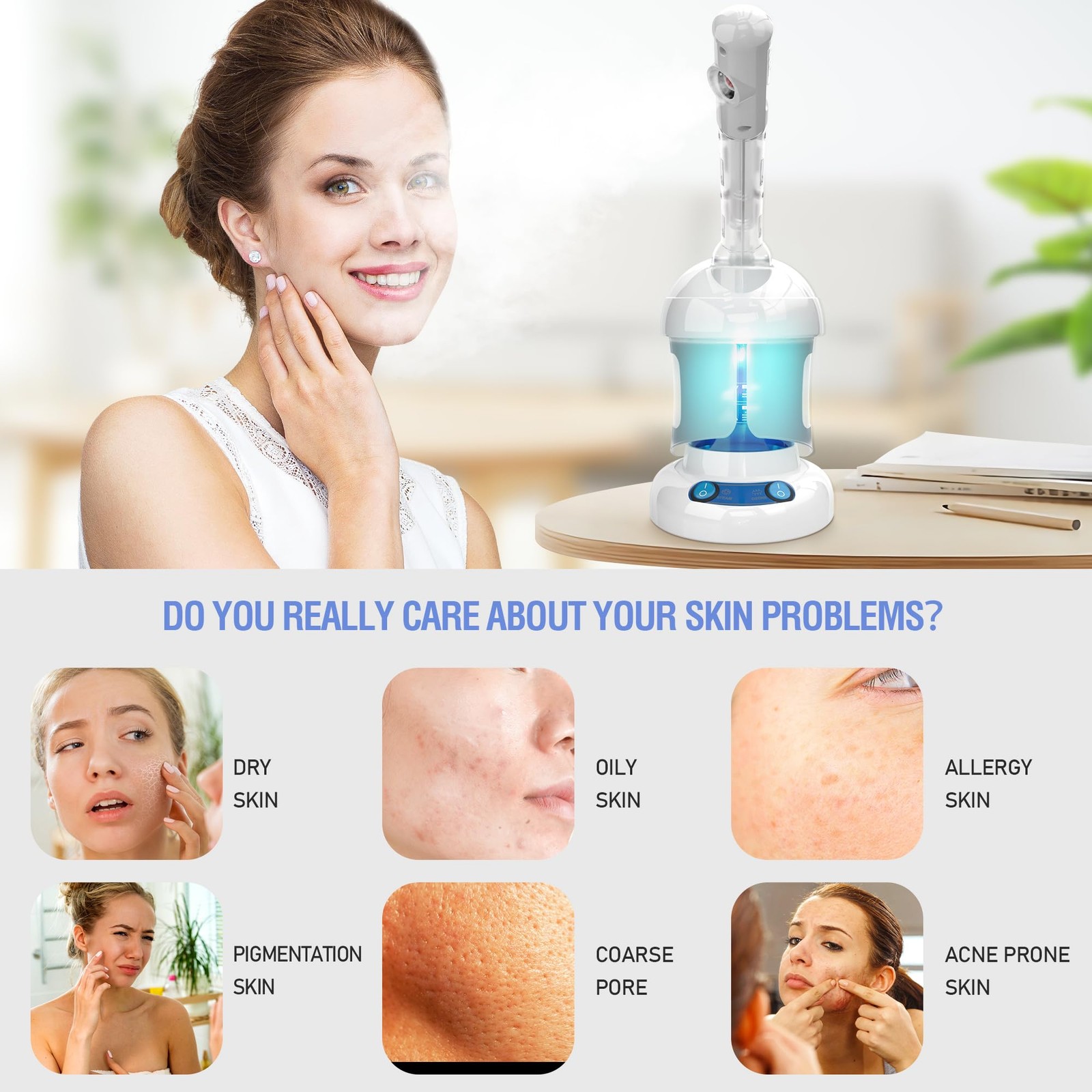 Kingsteam Facial Steamer – Ozone with 1 Count (Pack of 1), White