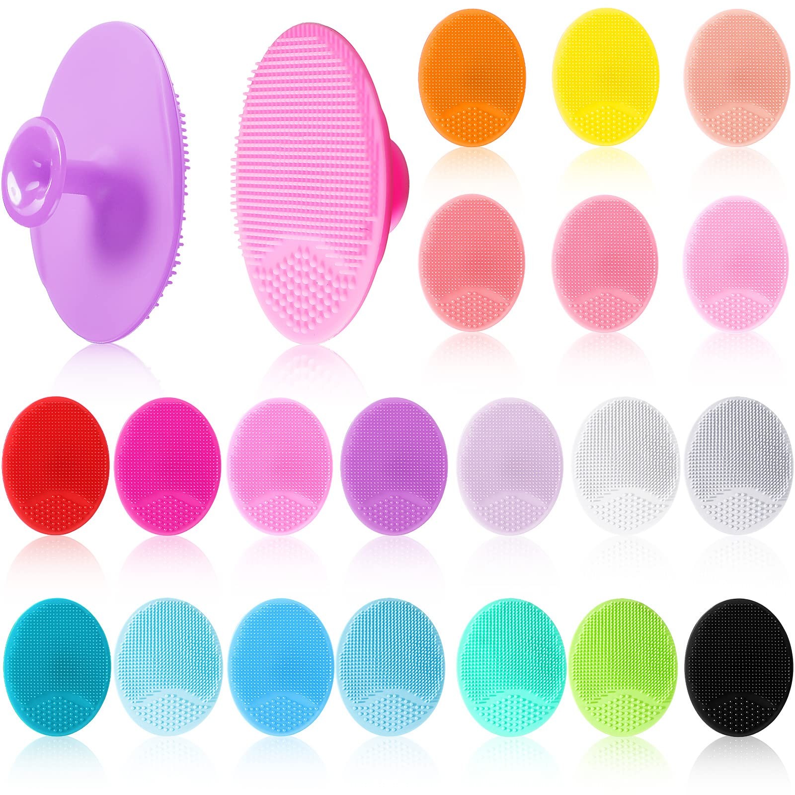 20 Pack Face Scrubber Soft Silicone Facial Cleansing Brush Wash Colorful
